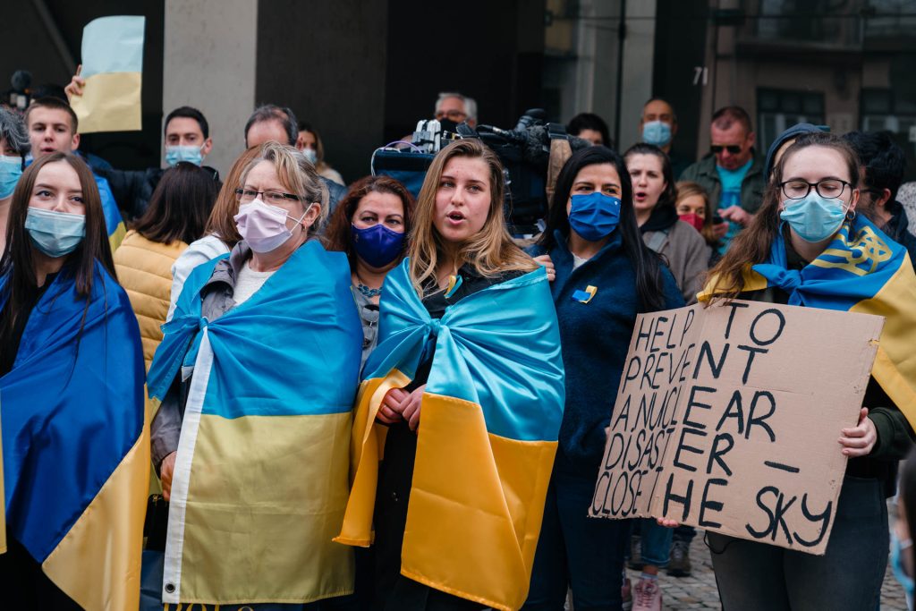 Visão  Manifestação de ucranianos frente a embaixada da Federação