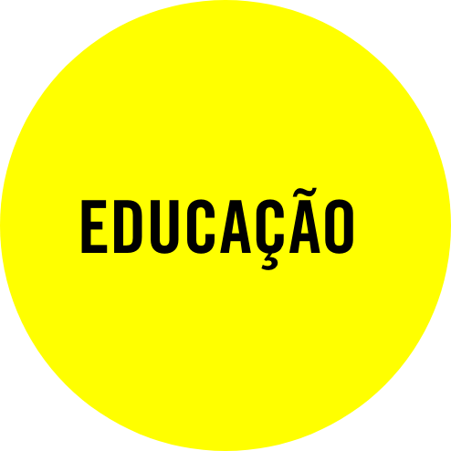 Palavra EDUCAÇÃO em fundo amarelo.