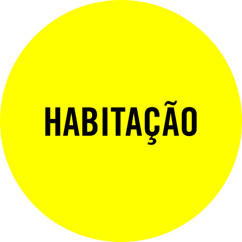 Palavra HABITAÇÃO em fundo amarelo.