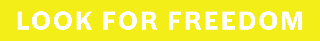 Mensagem sobre liberdade em fundo amarelo.