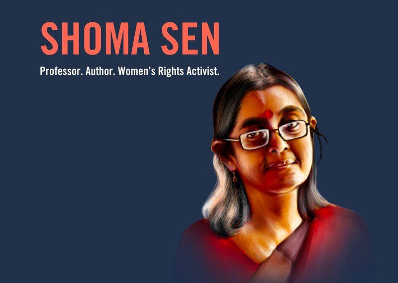 Shoma Sen faz parte da campanha indiana BK16, que apela à libertação de 11 ativistas detidos ao abrigo da lei antiterrorista indiana por protegerem os direitos das comunidades marginalizadas. © Amnistia Internacional
