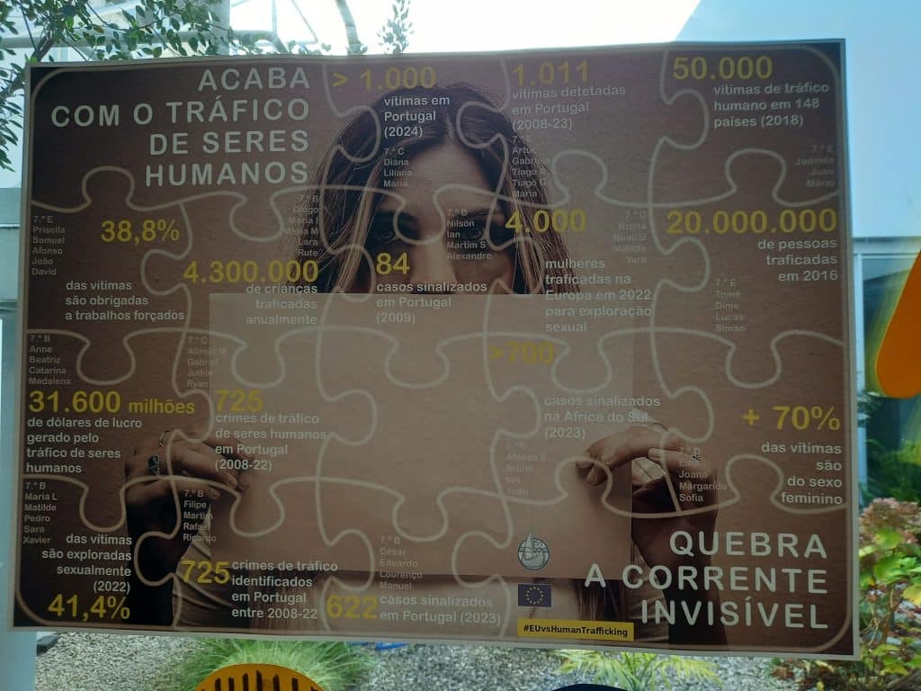 Painel de iniciativa no AE Reynaldo dos Santos, de Vila Franca Xira, uma escola-amiga da AI. Foto: Direitos reservados