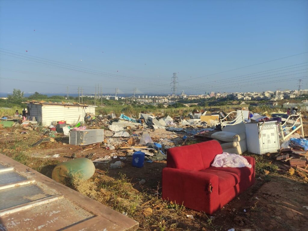 Destruição de barracas no Talude, Loures. Imagens cedidas pelo movimento Vida Justa